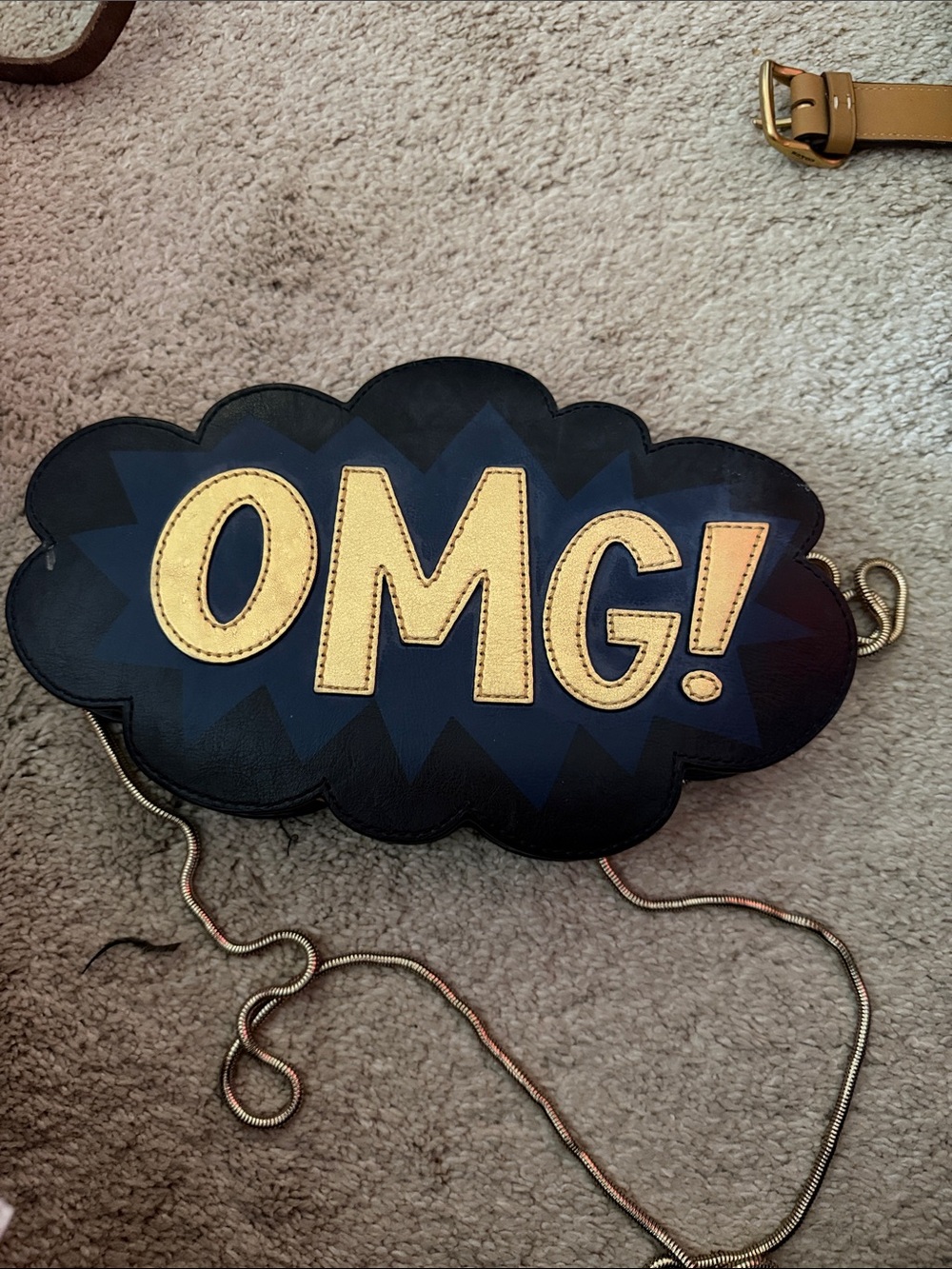 Rebecca Minkoff Navy Cloud 'OMG!' Crossbody with Gold Applique